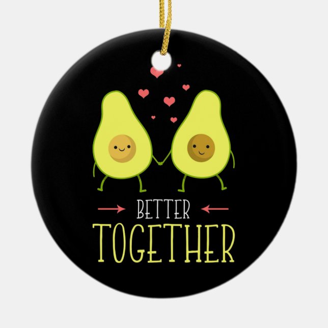Avocado Better Together Ceramic Ornament (Front)