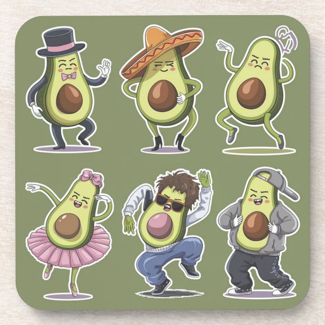 avocado beverage coaster (Front)