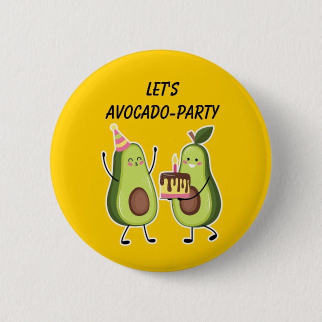 Avocado Birthday Celebration Custom Pin (Front)