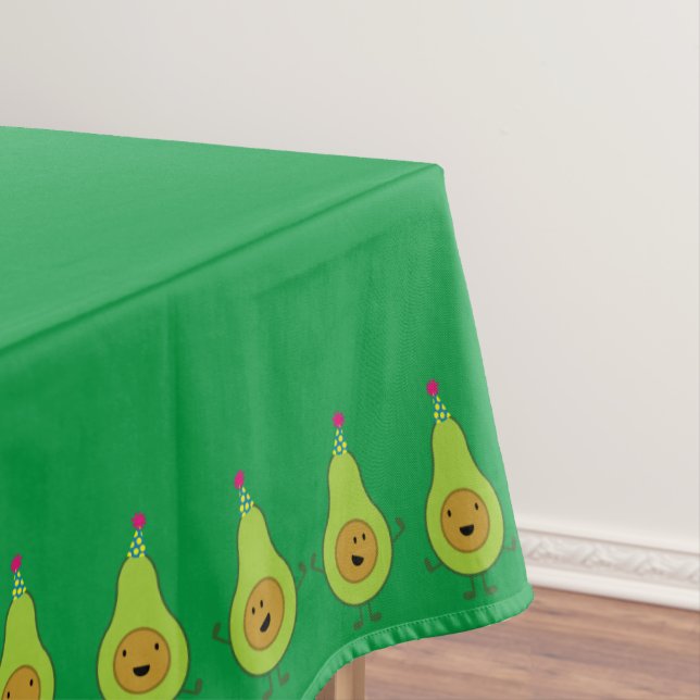 Avocado Birthday PArty Kids Tablecloth (In Situ)