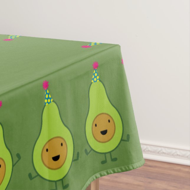 Avocado Birthday PArty Kids Tablecloth (In Situ)