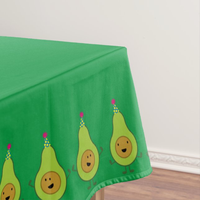 Avocado Birthday PArty Kids Tablecloth (In Situ)