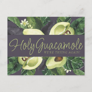 Avocado Blossoms   Punny Rustic New Wedding Date Postcard