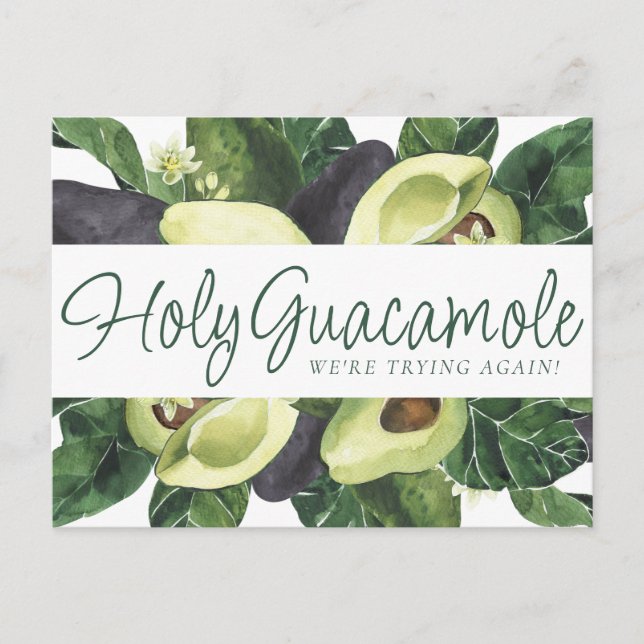 Avocado Blossoms | Punny Rustic Save Our New Date Postcard (Front)