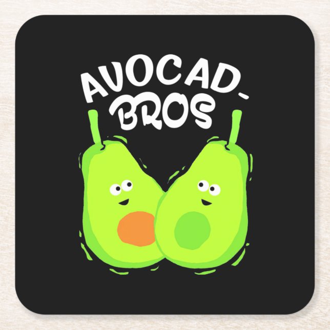 Avocado Brother Square Paper Coaster (Front)