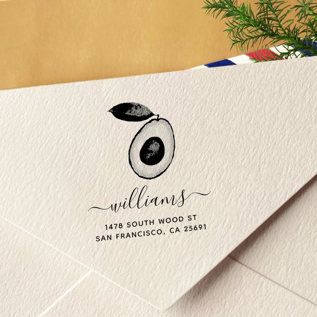 Avocado Calligraphy Return Address Self-inking Stamp (Creator Uploaded)