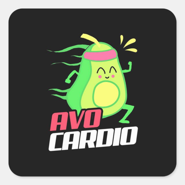 Avocado Cardio Exercise Square Sticker (Front)