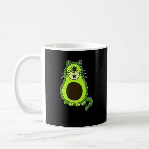 Avocado Cat Healthy Eating Vegan Animal Lovers Cat Coffee Mug
