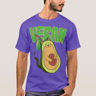 avocado cat vegan animal lover vegetarian  T-Shirt