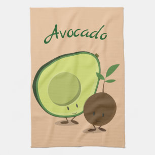 Avocado characters   Kitchen Towel