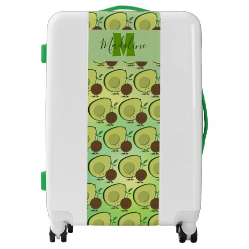 Avocado Characters Name Monogram Luggage