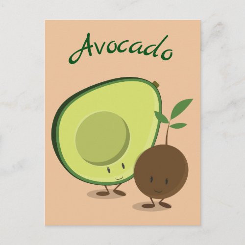 Avocado characters  Postcard