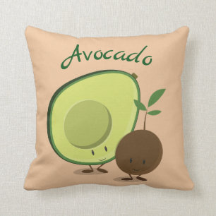 Avocado characters   Throw Pillow