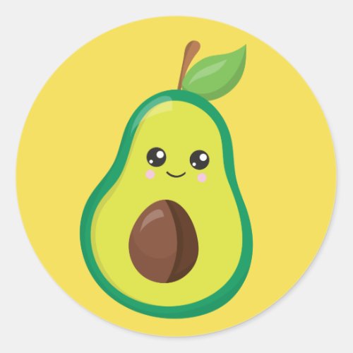 Avocado Charm Classic Round Sticker