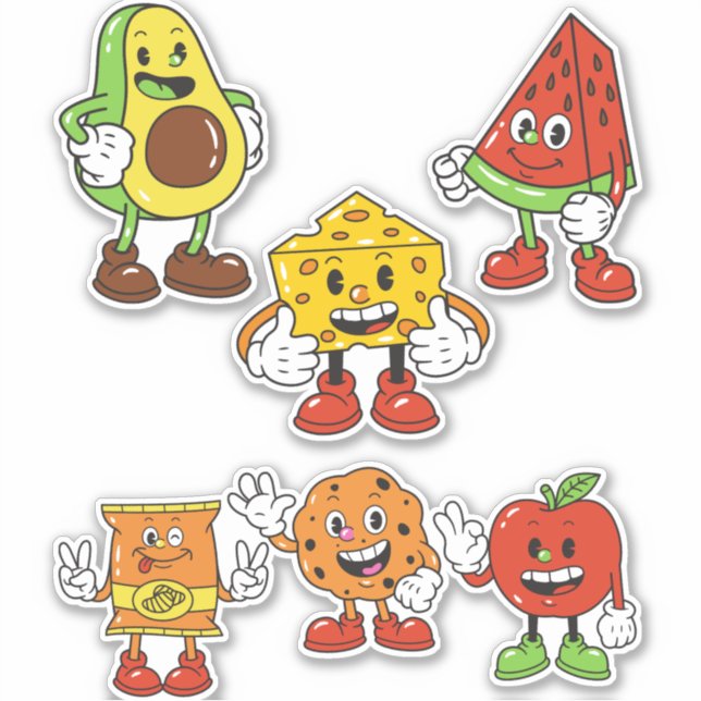  Avocado cheese watermelon apple cookies Pack 6 Sticker (Front)