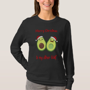 Avocado Christmas Food With Fairy Lights Funny Avo T-Shirt