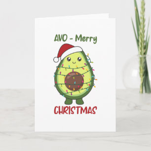Avocado Christmas Lights Funny Avocados Card