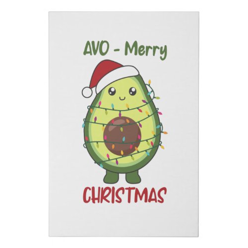 Avocado Christmas Lights Funny Avocados Faux Canvas Print