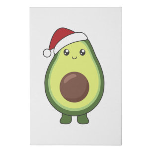 Avocado Christmas Lights Funny Avocados Faux Canvas Print