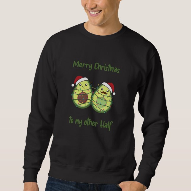 Avocado Christmas Lights Funny Avocados Sweatshirt (Front)
