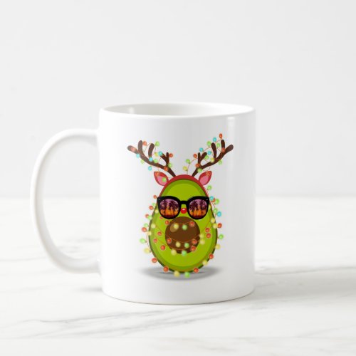 Avocado Christmas Tree Lights Christmas Summer Coffee Mug