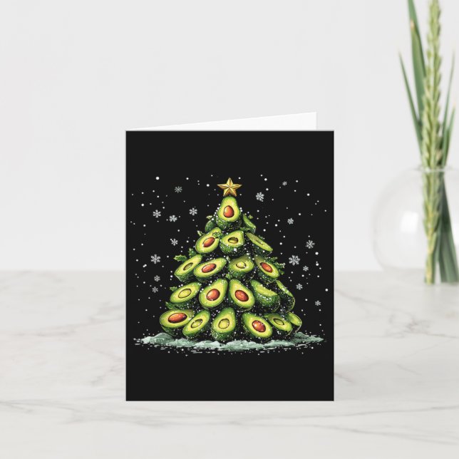 Avocado Christmas Tree Xmas Vegetable For Men Wome Card (Front)