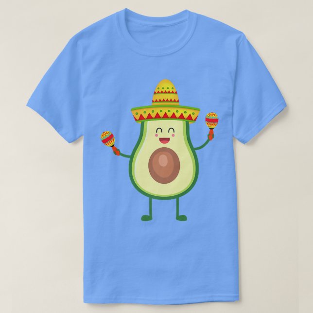 Avocado Cinco De Mayo Avogato Sombrero Funny T-Shirt (Design Front)