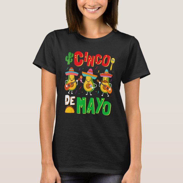 Avocado Cinco De Mayo Mens Womens Mexican Fiesta 5 T-Shirt (Front)