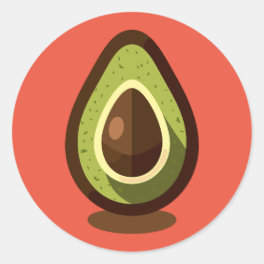 avocado classic round sticker