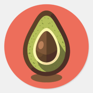 avocado classic round sticker