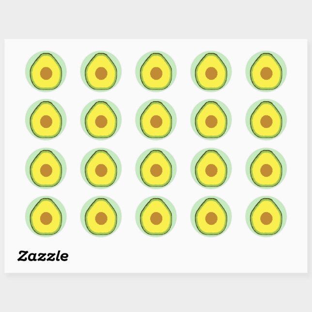 Avocado Classic Round Sticker (Sheet)
