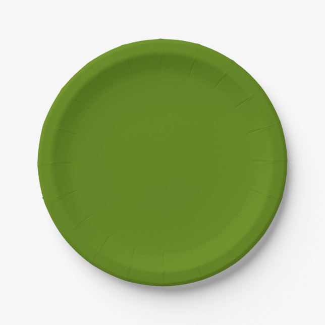 Avocado-Colored Paper Plates (Front)