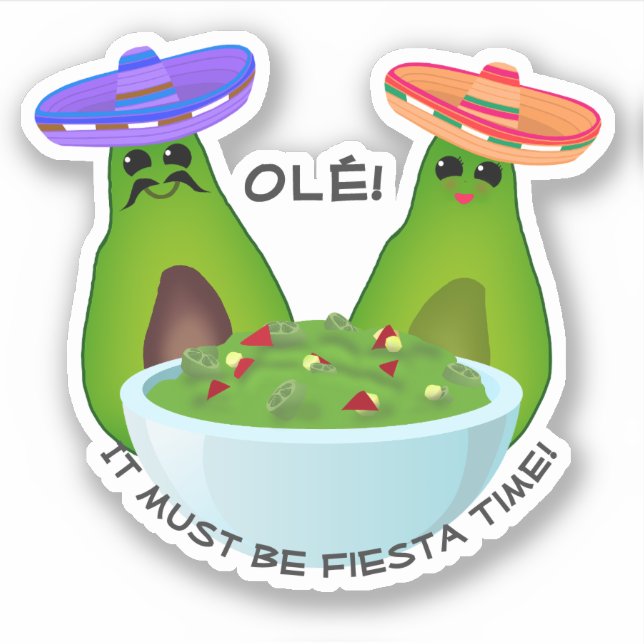 Avocado Couple and Guacamole  Sticker (Front)