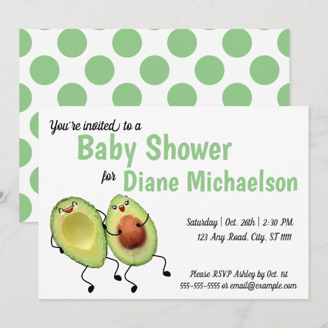 Avocado Couple Baby Shower Invitation (Front/Back)