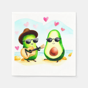 Avocado Couple Wedding Napkins