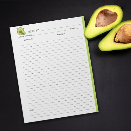 Avocado Culinary Recipe Notepad