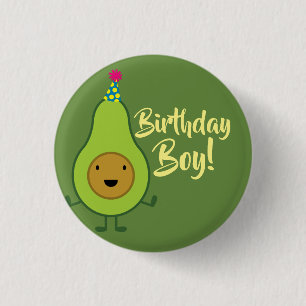 Avocado Cute 1st Birthday Boy Button Pin