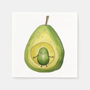 Avocado, cute baby avocado design napkins