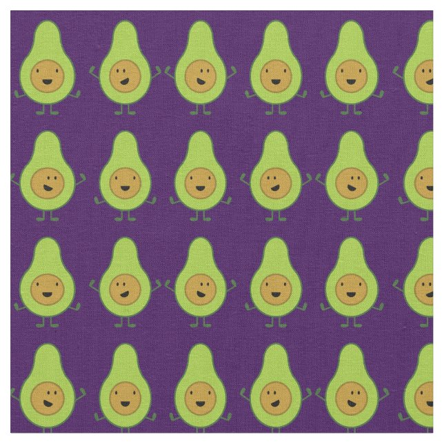 Avocado Cute Kids Cartoon Fabric (Close Up)