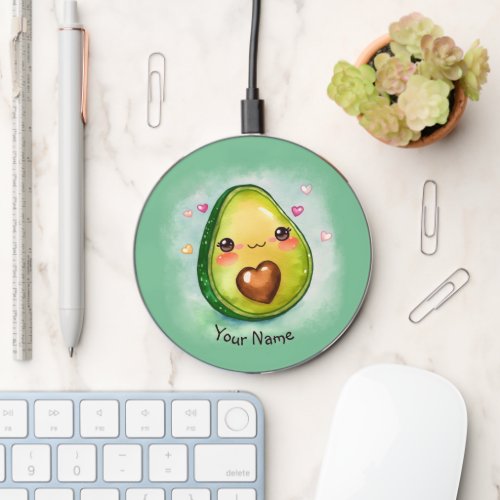 Avocado Cutie  Your Name _  Wireless Charger
