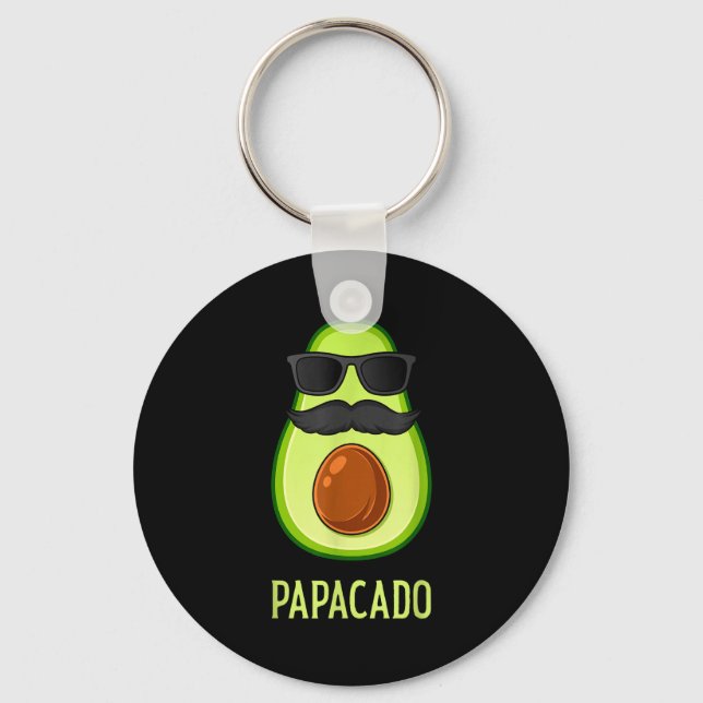 Avocado Dad Papacado Funny Daddy Father Avocado  Keychain (Front)