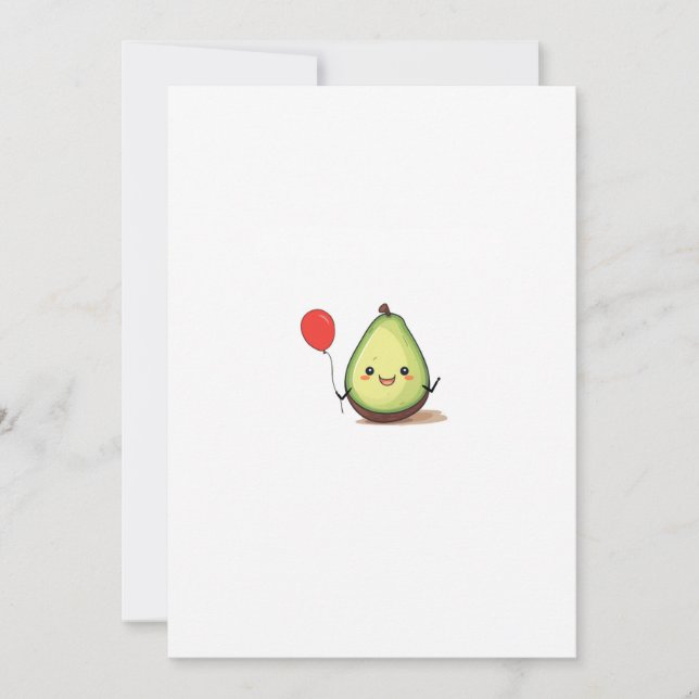 Avocado design, avocado theme invitation (Front)