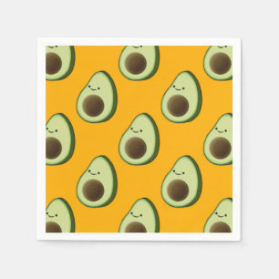 Avocado Drawing Pattern Napkins