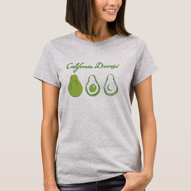 Avocado Dreaming - Green & Gray T-Shirt (Front)
