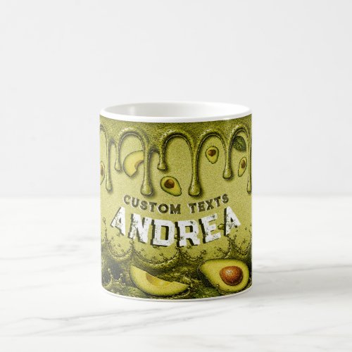 Avocado Drip Retro Favor | Earthy Light Green Name Coffee Mug