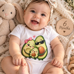 Avocado Family Baby Bodysuit – Cute Mom Dad Baby