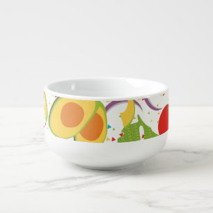 Avocado Fiesta Salad Seamless Pattern Soup Mug
