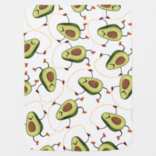 Avocado Fitness: Cute Vintage Pattern Baby Blanket