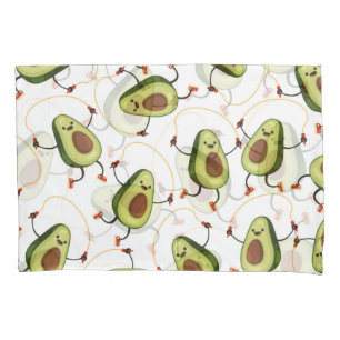Avocado Fitness: Cute Vintage Pattern Pillow Case