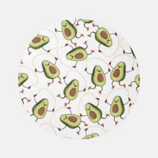 Avocado Fitness: Cute Vintage Pattern Rug